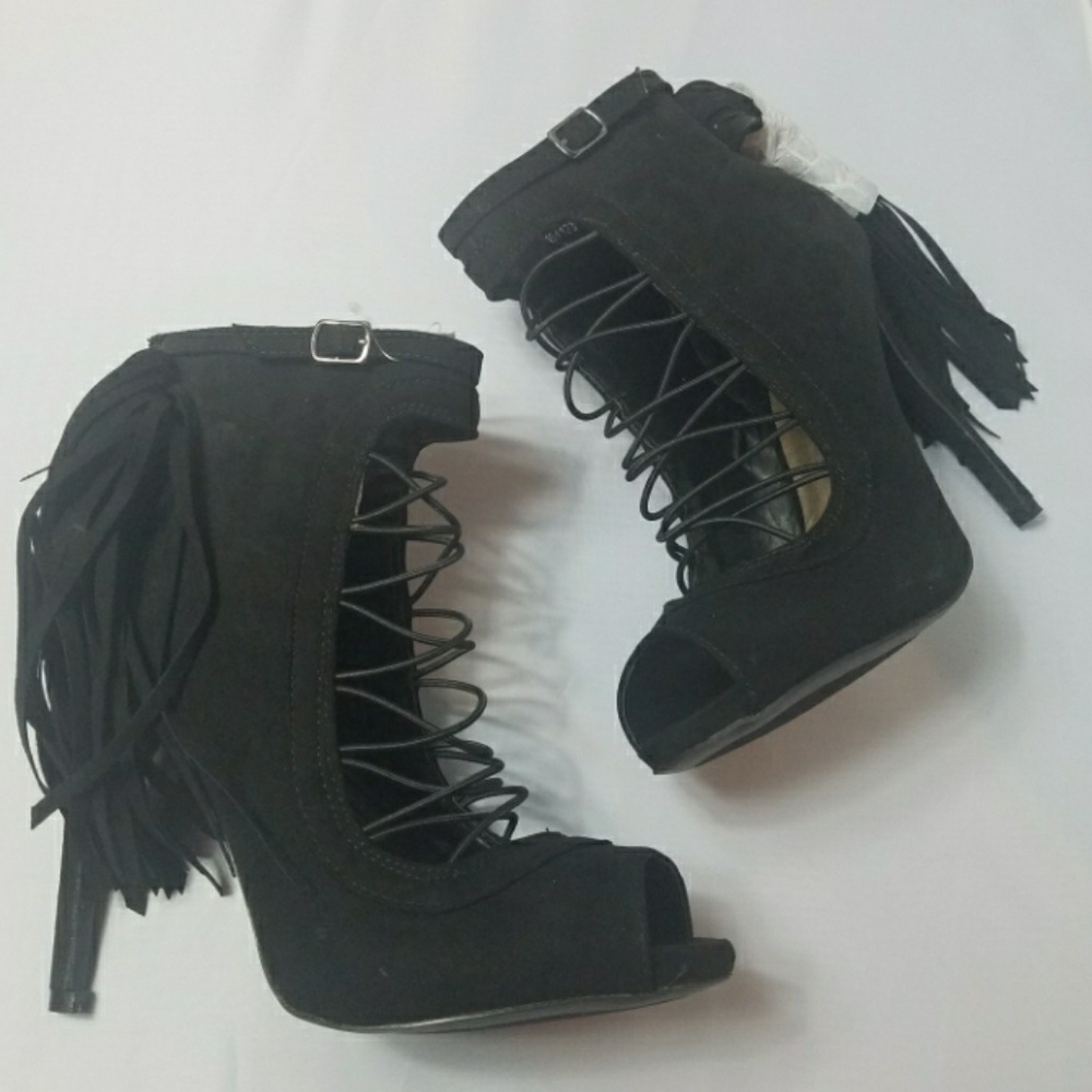 Faux suede booties
